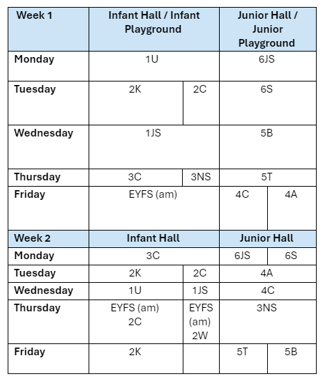 PE Timetable